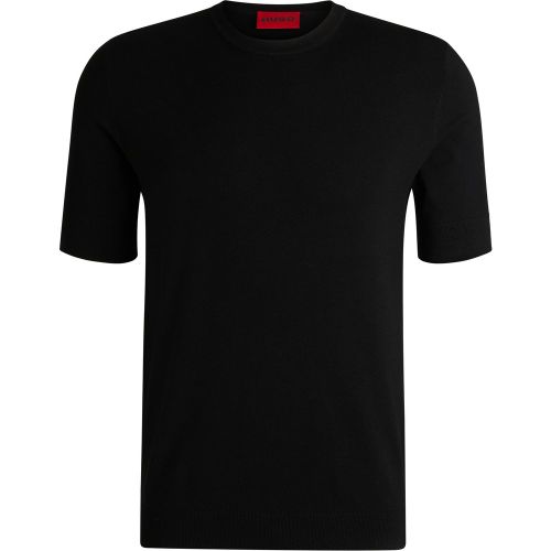 Pull en maille Slim à manches courtes - HUGO - Modalova
