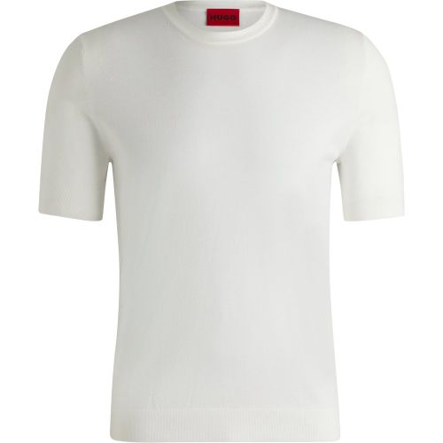 Pull en maille Slim à manches courtes - HUGO - Modalova