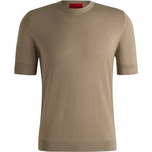 Pull en maille Slim à manches courtes - HUGO - Modalova