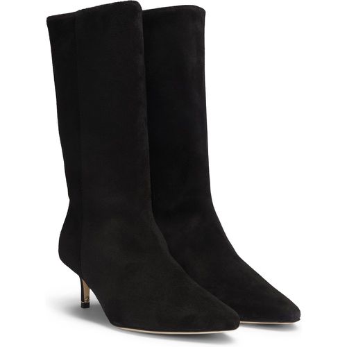 Bottes en cuir suédé avec monogramme Double B - Boss - Modalova