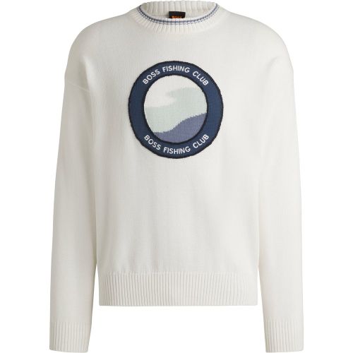 Pull en coton à motif pêche artistique - Boss - Modalova