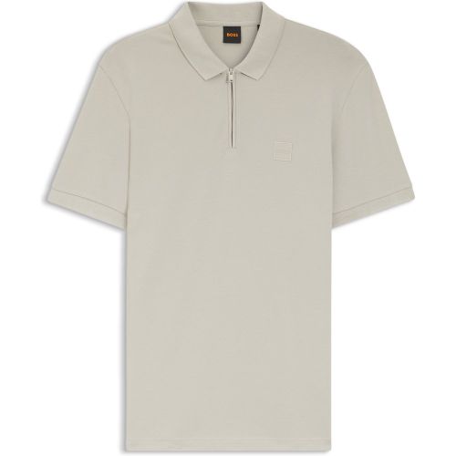 Polo Slim Fit en coton stretch à patch logo - Boss - Modalova