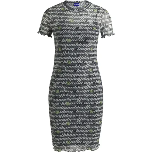 Robe ajustée en mesh stretch à imprimé numérique - HUGO - Modalova