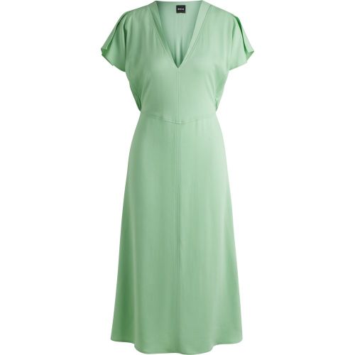 Robe à col V en matière stretch - Boss - Modalova