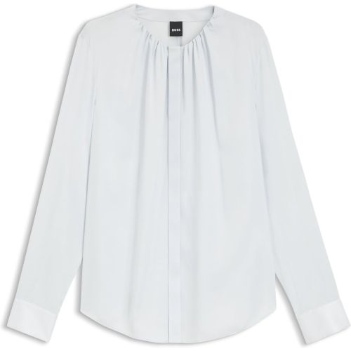 Chemisier Regular sans col en soie stretch - Boss - Modalova