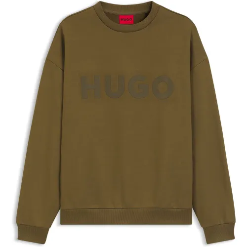 Sweat oversize en molleton de coton à logo imprimé - HUGO - Modalova
