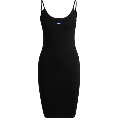 Robe moulante en coton stretch avec patch logoté - HUGO - Modalova
