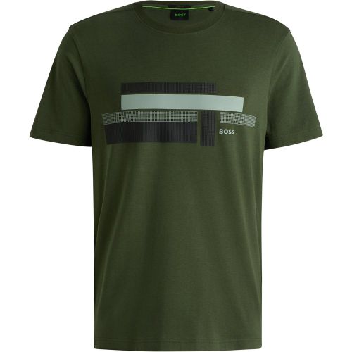 T-shirt coupe décontractée en tissu stretch avec logo artistique - Boss - Modalova