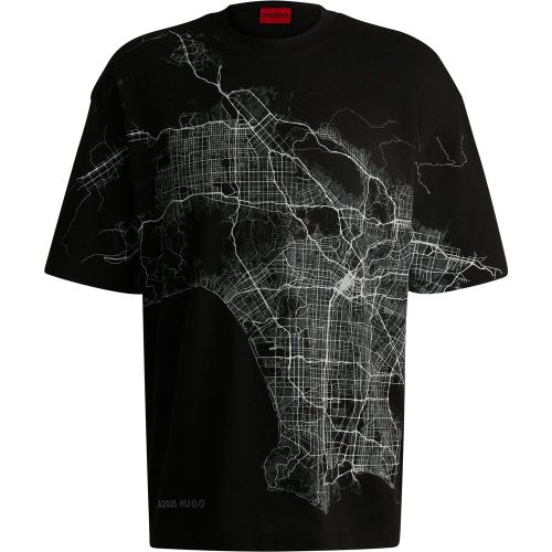 T-shirt en jersey de coton à motif artistique phosphorescent - HUGO - Modalova