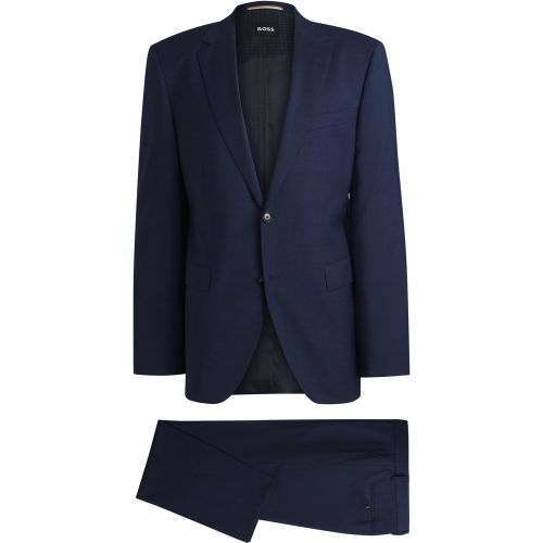 Costume Regular en laine stretch à motif - Boss - Modalova