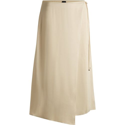 Jupe portefeuille mi-longue en satin - Boss - Modalova