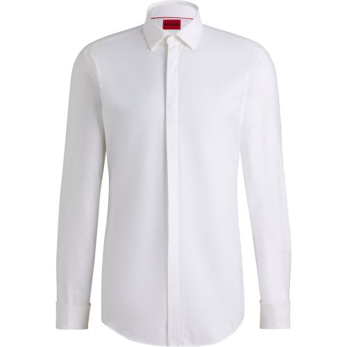 Chemise slim fit en coton mélangé à rayures - HUGO - Modalova