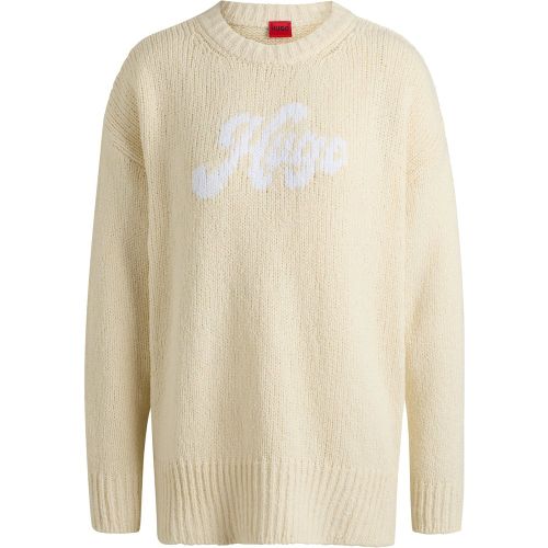 Pull Oversize en coton mélangé avec logo manuscrit - HUGO - Modalova