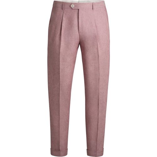 Pantalon Regular en lin à motif - Boss - Modalova
