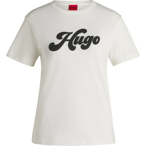 T-shirt en jersey de coton avec logo rétro - HUGO - Modalova