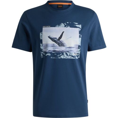 T-shirt en jersey de coton à imprimé photographique - Boss - Modalova
