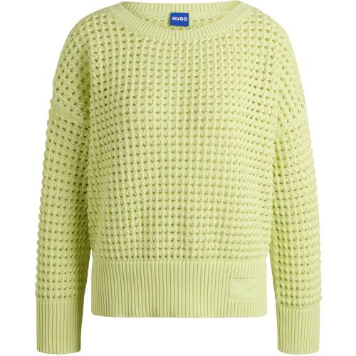 Pull en coton et maille filet - HUGO - Modalova