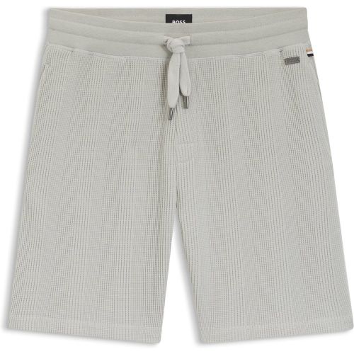 Short en coton mélangé à la structure gaufrée - Boss - Modalova