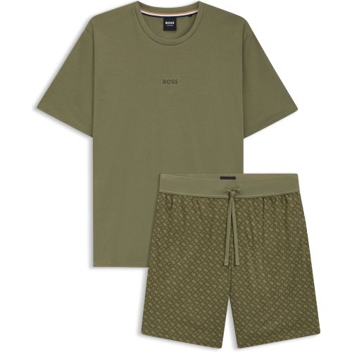 Coffret cadeau pyjama en coton avec logo et monogrammes - Boss - Modalova