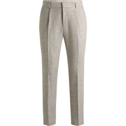 Pantalon habillé en tissu stretch à micro motif - Boss - Modalova