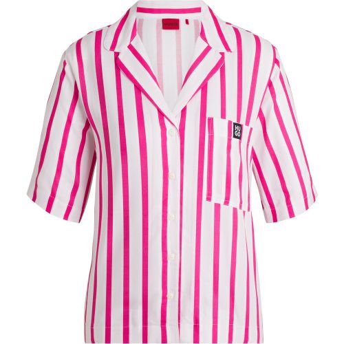 Chemise de pyjama en twill à rayures jacquard - HUGO - Modalova