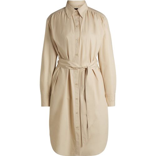Robe-chemise à ceinture en popeline de coton - Boss - Modalova