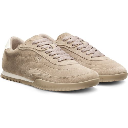 Baskets en cuir suédé avec contrefort en cuir - Boss - Modalova
