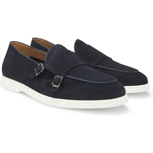 Chaussures en cuir suédé avec semelle extérieure contrastante - Boss - Modalova