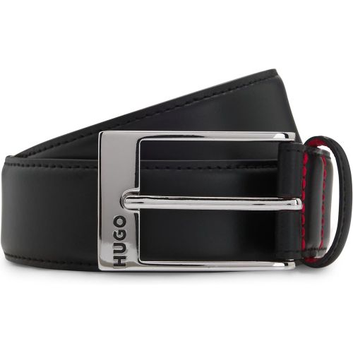Ceinture en cuir verni avec doublure rouge - HUGO - Modalova