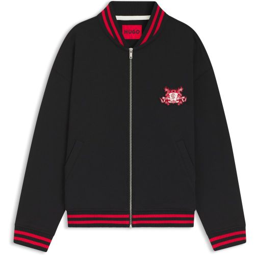 Veste Oversize en coton avec logo au style universitaire brodé - HUGO - Modalova