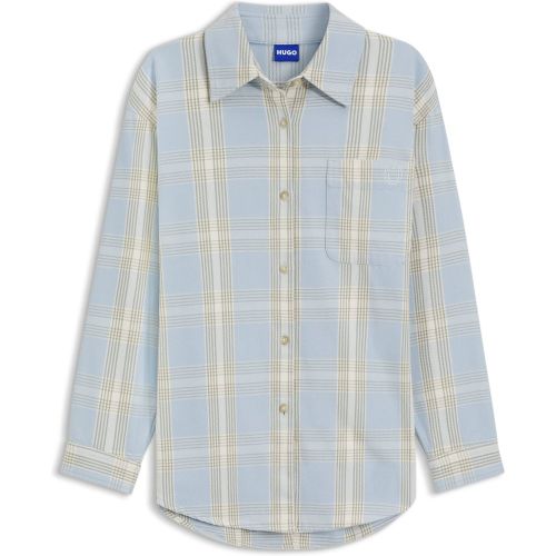 Chemisier Oversize en twill de coton à motif prince-de-galles - HUGO - Modalova