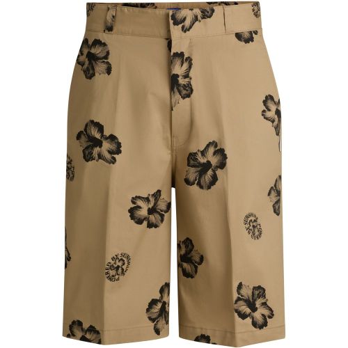 Short Baggy en twill de coton stretch à imprimé hibiscus - HUGO - Modalova