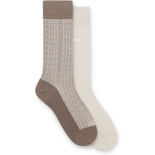 Lot de deux paires de chaussettes mi-mollet en coton mélangé - Boss - Modalova