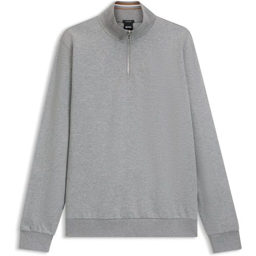 Sweat en coton mélangé à encolure zippée - Boss - Modalova