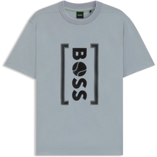 T-shirt Relaxed avec logo imprimé en mesh d’inspiration tennis - Boss - Modalova