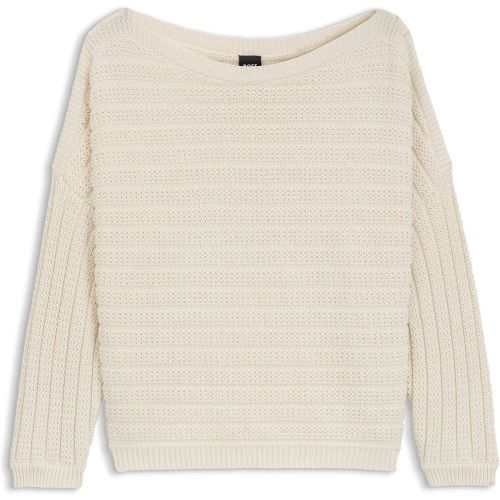 Pull en maille de coton mélangé aux structures variées - Boss - Modalova