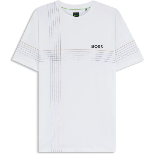 T-shirt Slim sportif en jersey stretch avec gestion de l’humidité - Boss - Modalova