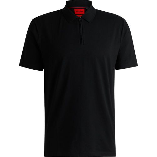 Polo en jersey flammé à encolure zippée - HUGO - Modalova