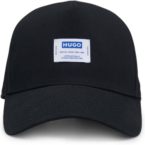 Casquette en twill de coton avec étiquette logotée - HUGO - Modalova