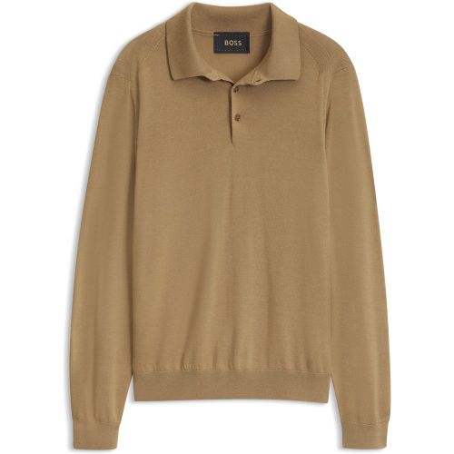 Pull en maille avec col polo - Boss - Modalova