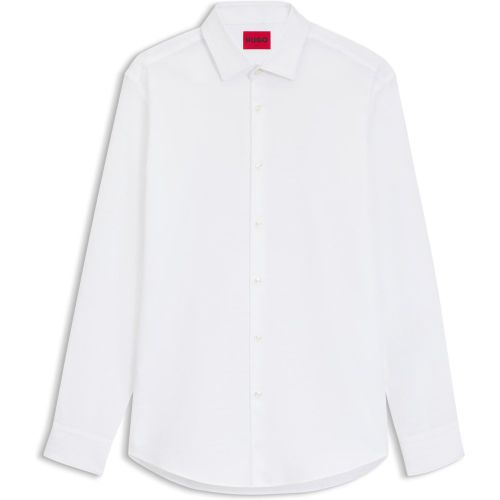 Chemise Slim Fit en coton à logo en jacquard - HUGO - Modalova