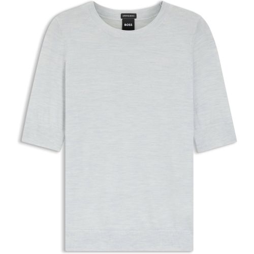 Pull Slim à manches courtes en laine mérinos extra fine - Boss - Modalova