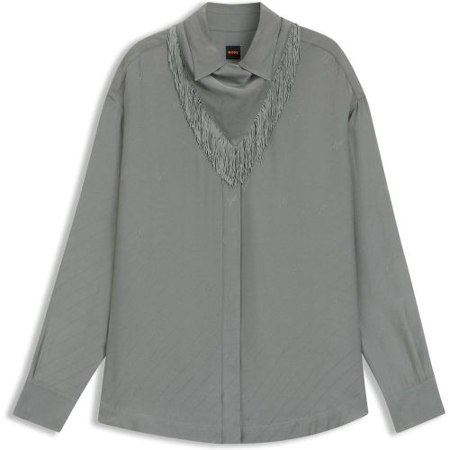 Chemisier Oversize avec logos et franges - Boss - Modalova