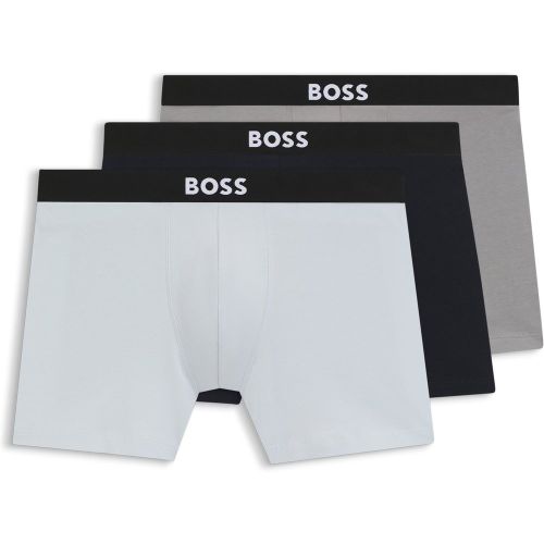 ONE lot de trois boxers longs en coton stretch - Boss - Modalova