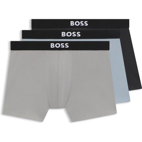 Lot de trois boxers longs en coton stretch - Boss - Modalova