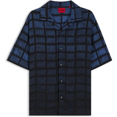Chemise Oversize en popeline à imprimé carré - HUGO - Modalova