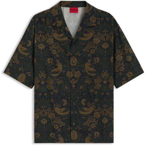 Chemise Oversize en popeline de coton imprimée - HUGO - Modalova