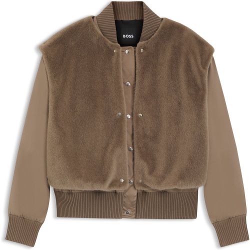 Veste en satin avec gilet sans manches amovible en fourrure synthétique - Boss - Modalova