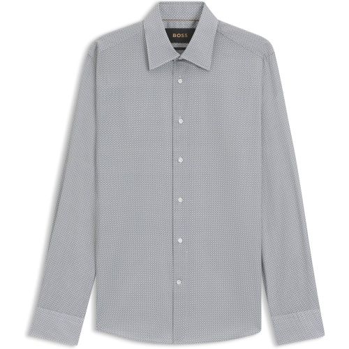 Chemise Slim en popeline de coton italienne avec imprimé - Boss - Modalova