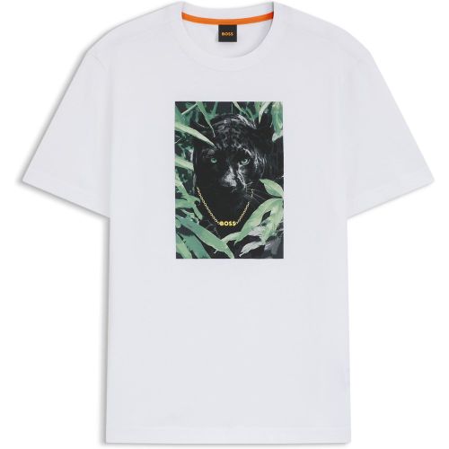 T-shirt en jersey de coton à motif animalier graphique - Boss - Modalova